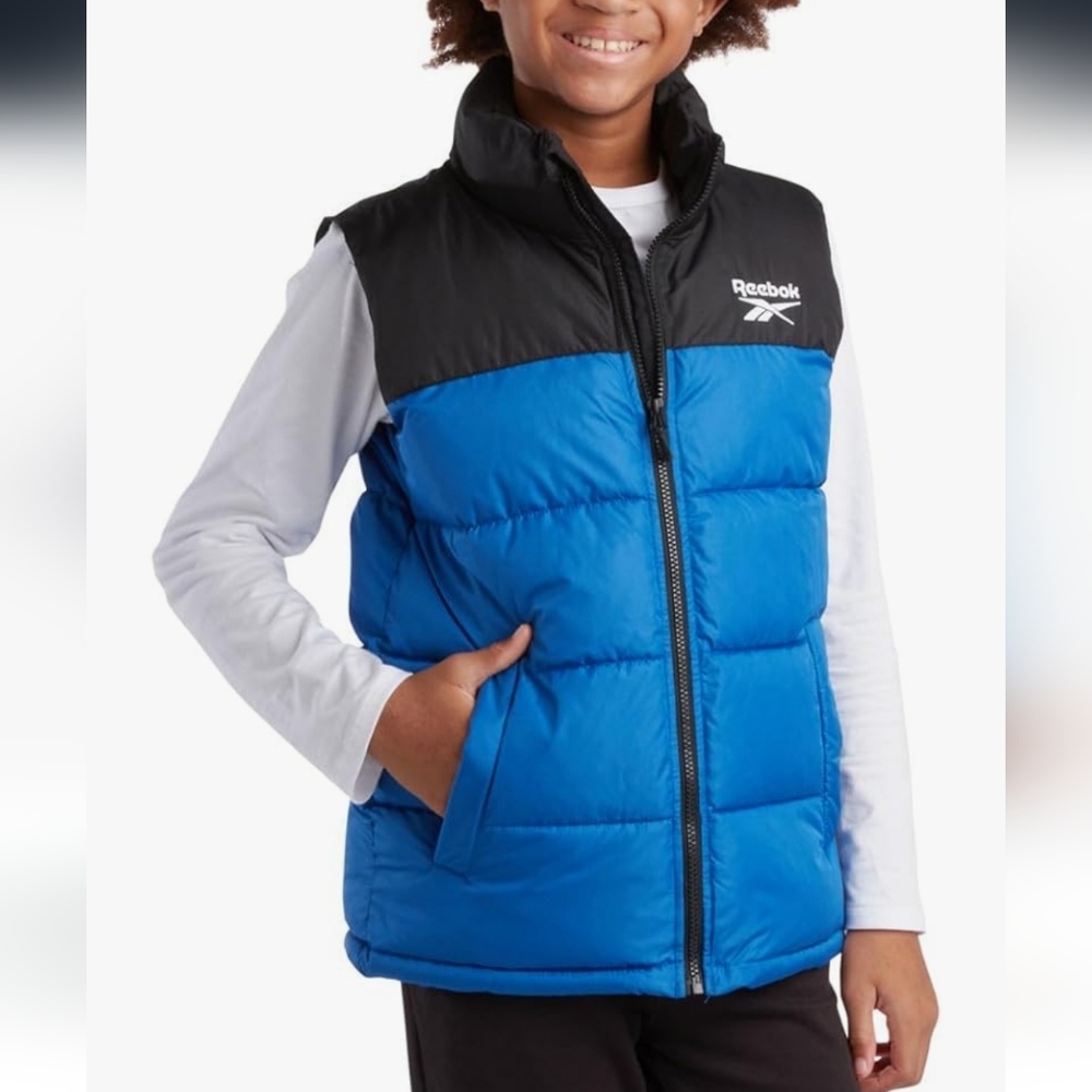 Reebok Boys Puffer Lightweight Quilted Full Zip Vest SIZE XL (18/20 Years) - Picture 1 of 9